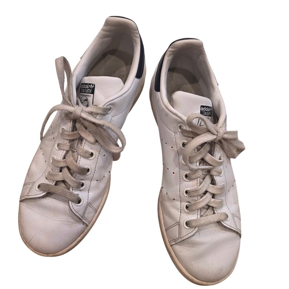 Adidas Stan Smith classic white and navy sneakers sz 8